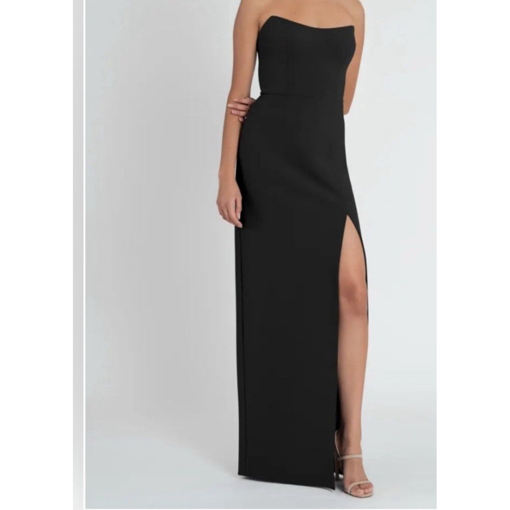 NWT JENNY YOO Stevie Bridesmaid Holiday NYE Dress Black Size 8 Black Tie Formal - Picture 1 of 10